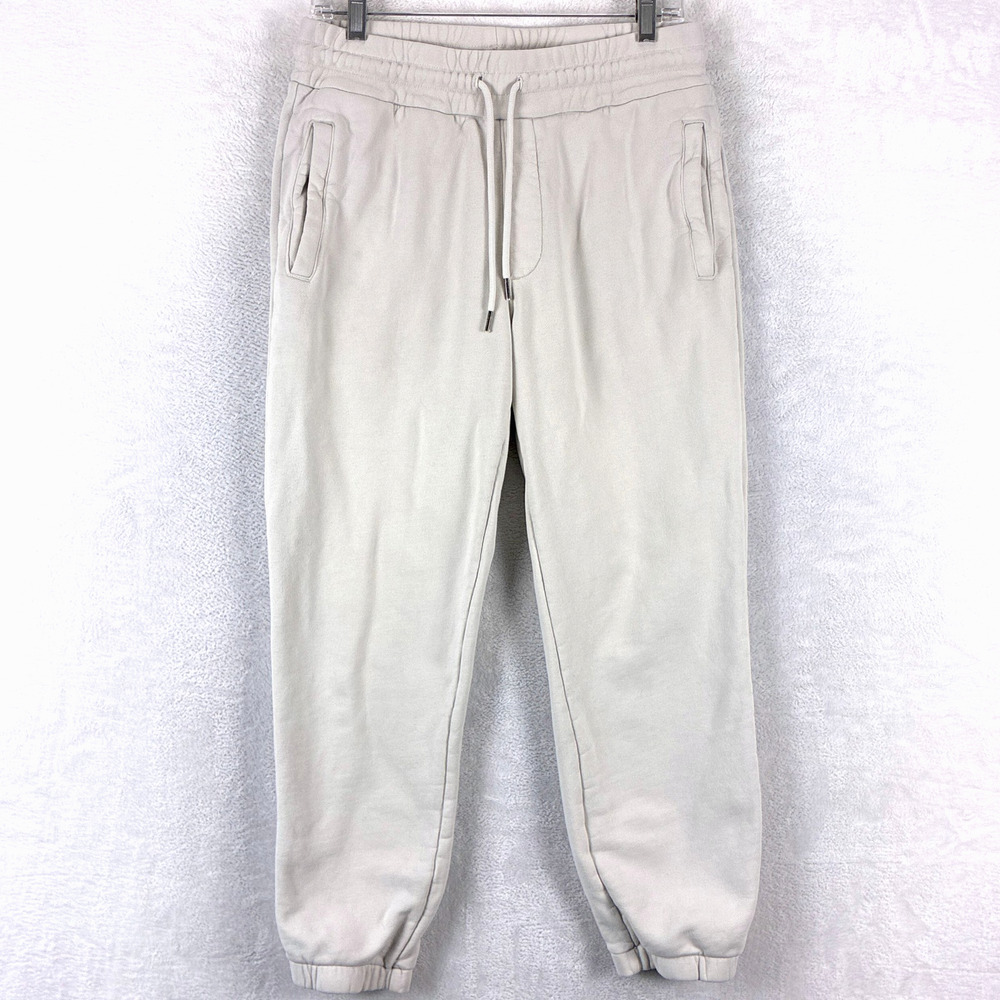 Arket Joggers Mens S Beige Drawstring Heavyweight Preppy Gym Workout Streetwear